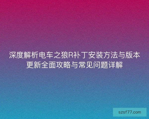 深度解析电车之狼R补丁安装方法与版本更新全面攻略与常见问题详解